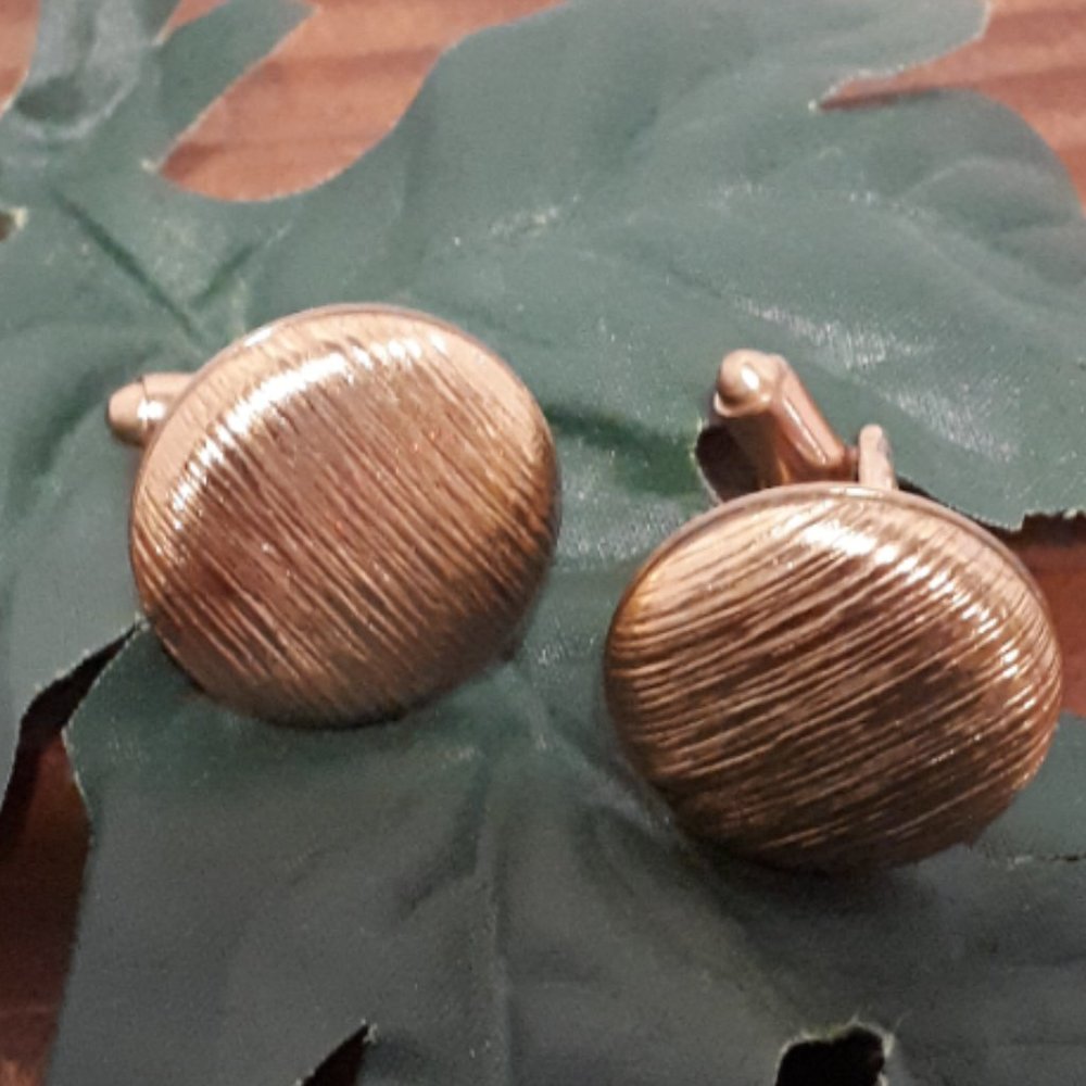 Vintage Evans Cufflinks Gold Tone Brushed